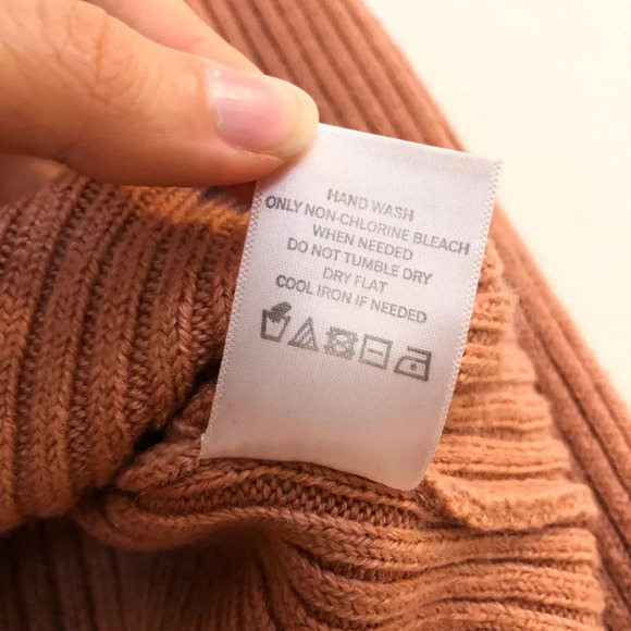 Tularosa Tan Wide Sleeve Scoop Neck Ribbed Preppy Trendy Sweater Small - Picture 7 of 8